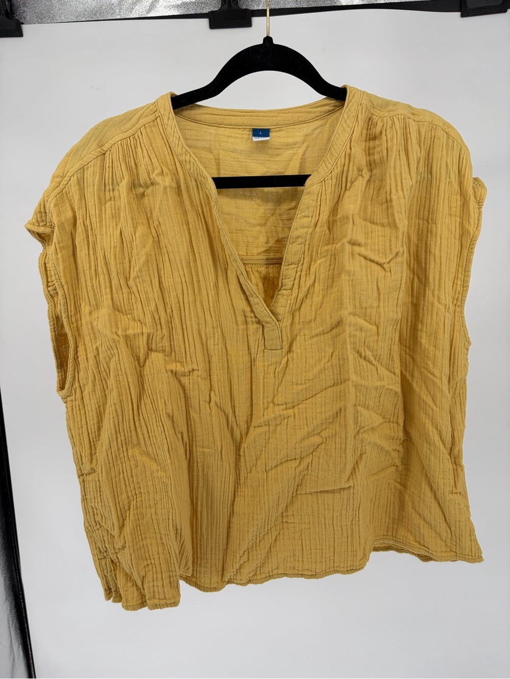 Old Navy Women’s Mustard Gauze V-Neck Tank Top
